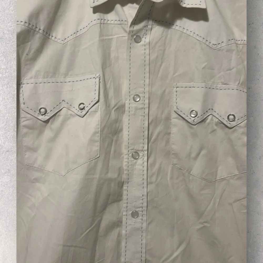 DRYSDALES WESTERN WEAR VINTAGE COWBOY SHIRT WHITE HEAVY DUTY MEN’S XXL USA - Picture 2 of 4